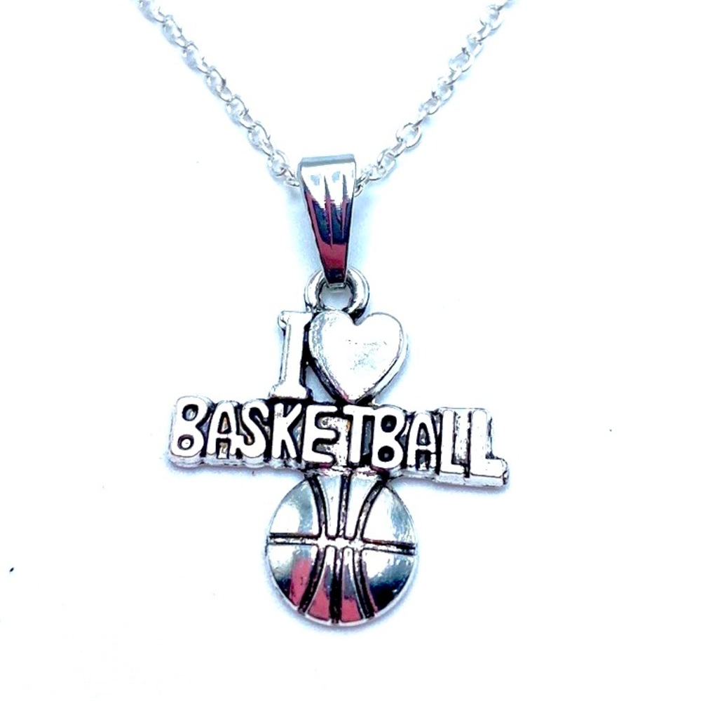 I Love Basketball Necklace May Be Personalized